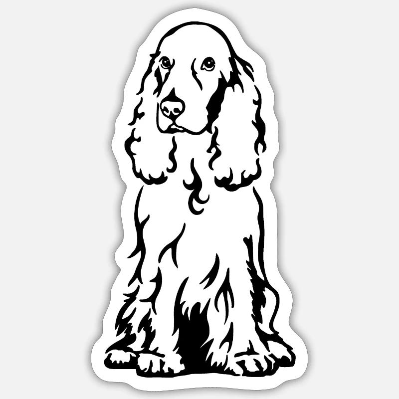 Cocker Spaniel - Sticker taille S (10 x 10 cm) - blanc mat