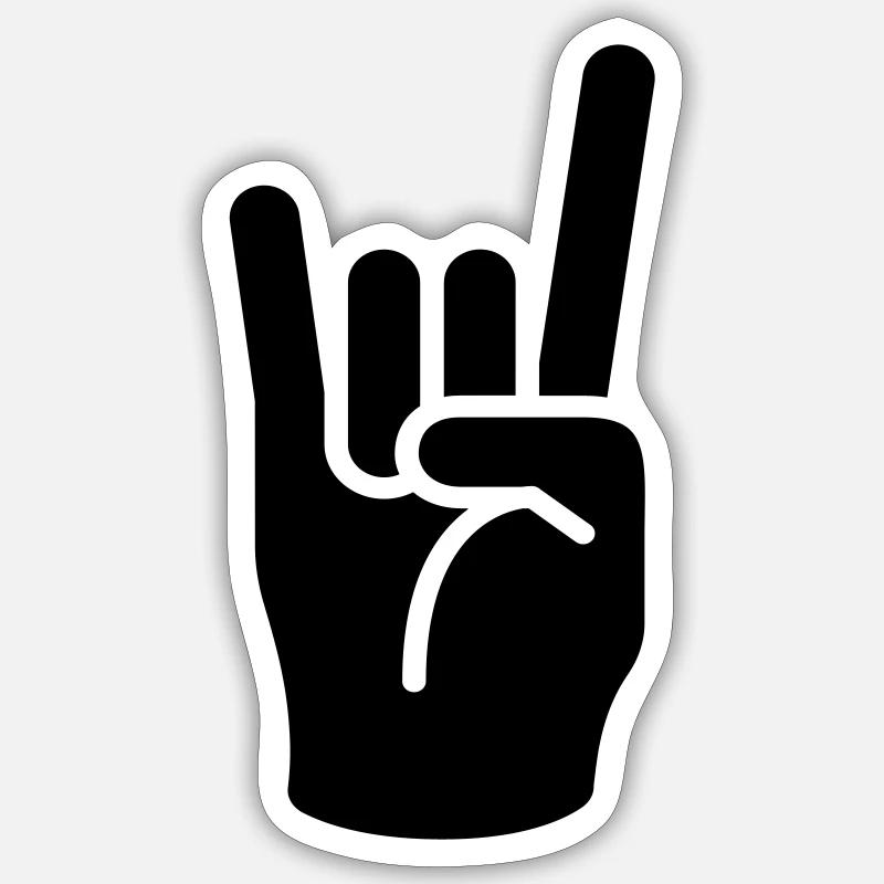 Rocker Zeichen - Sticker Größe S (10 x 10 cm) - Mattweiß