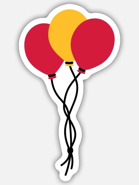 Drei Luftballons / three balloons / trois ballons - Sticker Größe S (10 x 10 cm) - Mattweiß