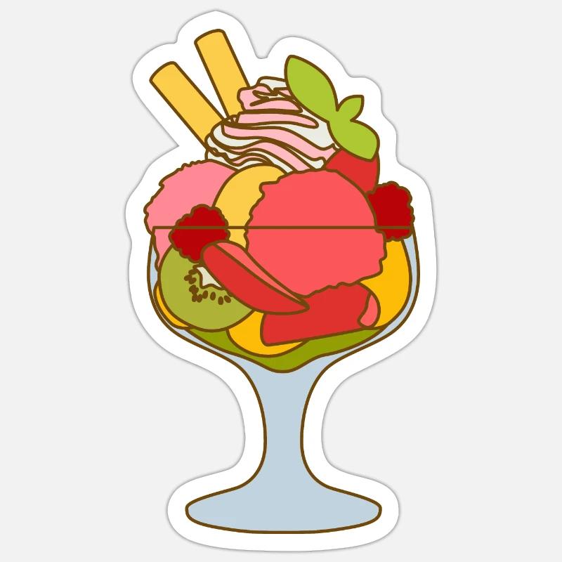 Sundae - Sticker taille S (10 x 10 cm) - blanc mat