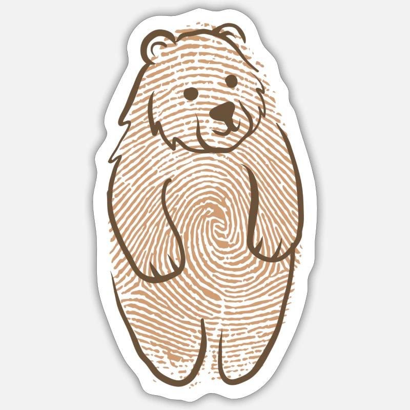 Bébé ours - Sticker taille S (10 x 10 cm) - blanc mat