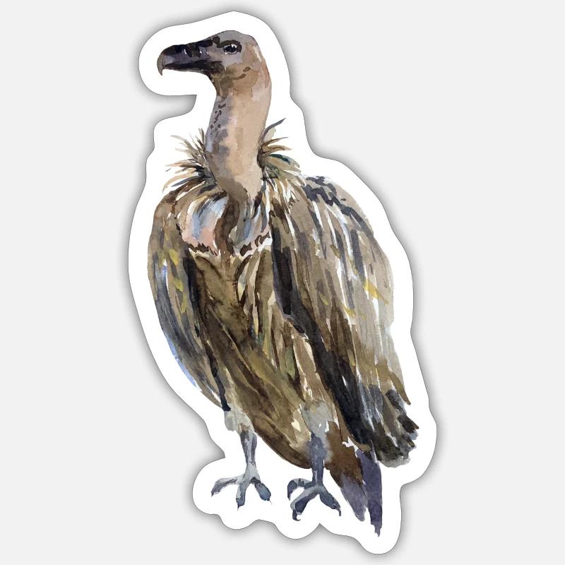 Vautours - Sticker taille S (10 x 10 cm) - blanc mat