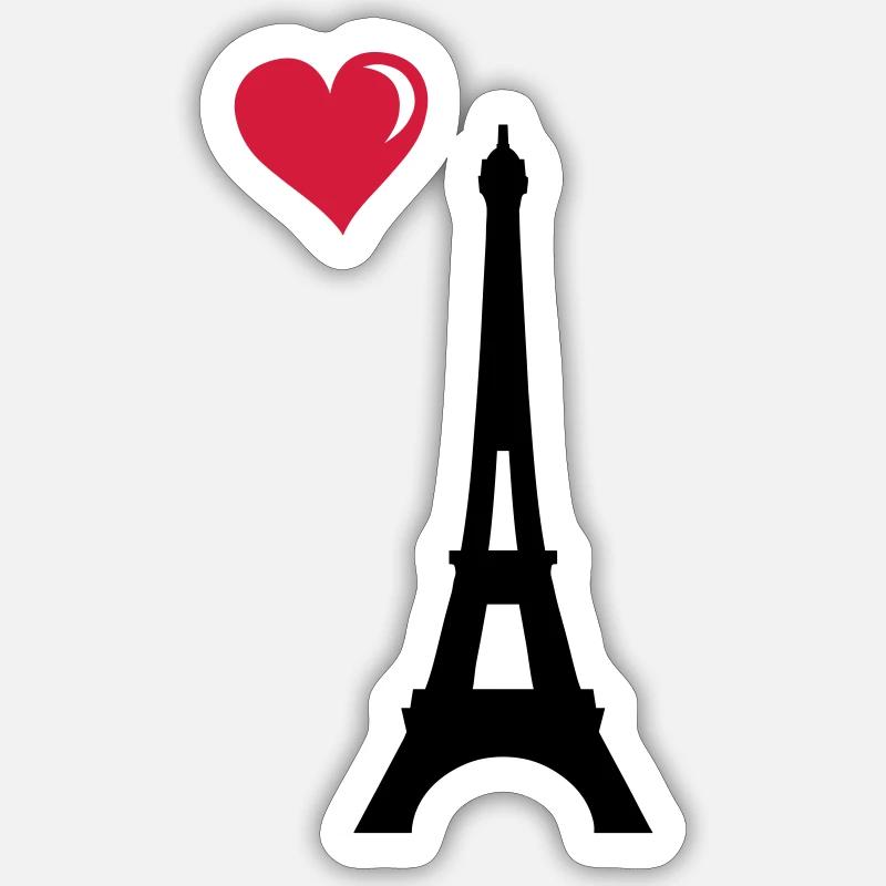 tour Eiffel love Sticker taille S (10 x 10 cm)