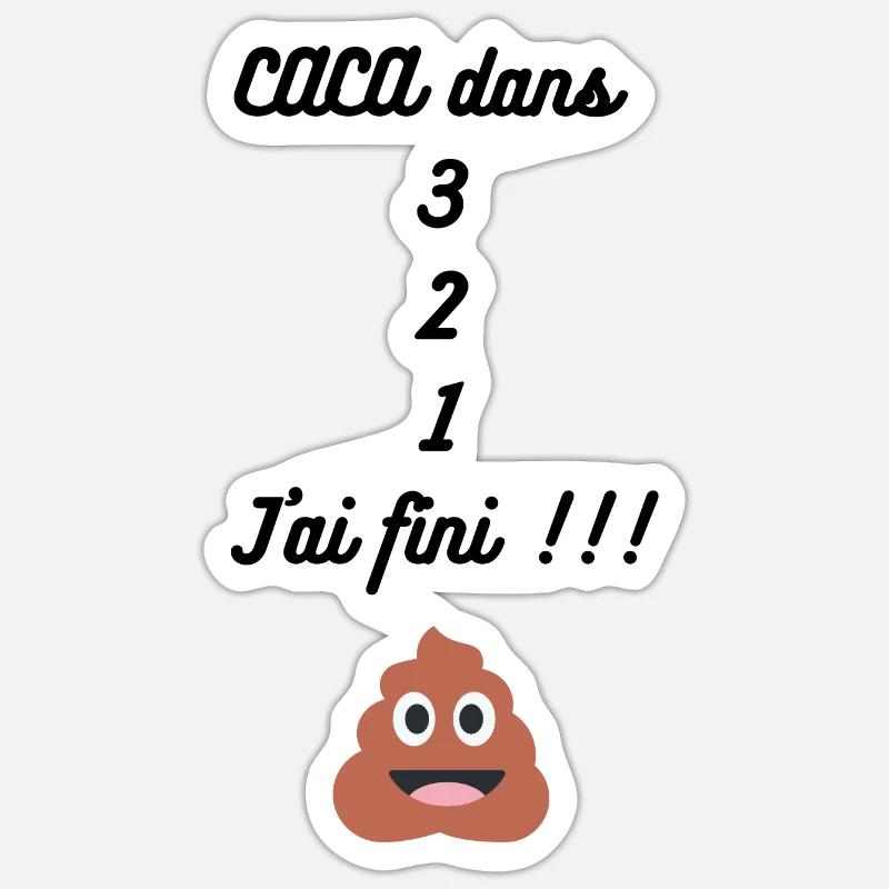 Caca rigolo - Sticker taille S (10 x 10 cm) - blanc mat