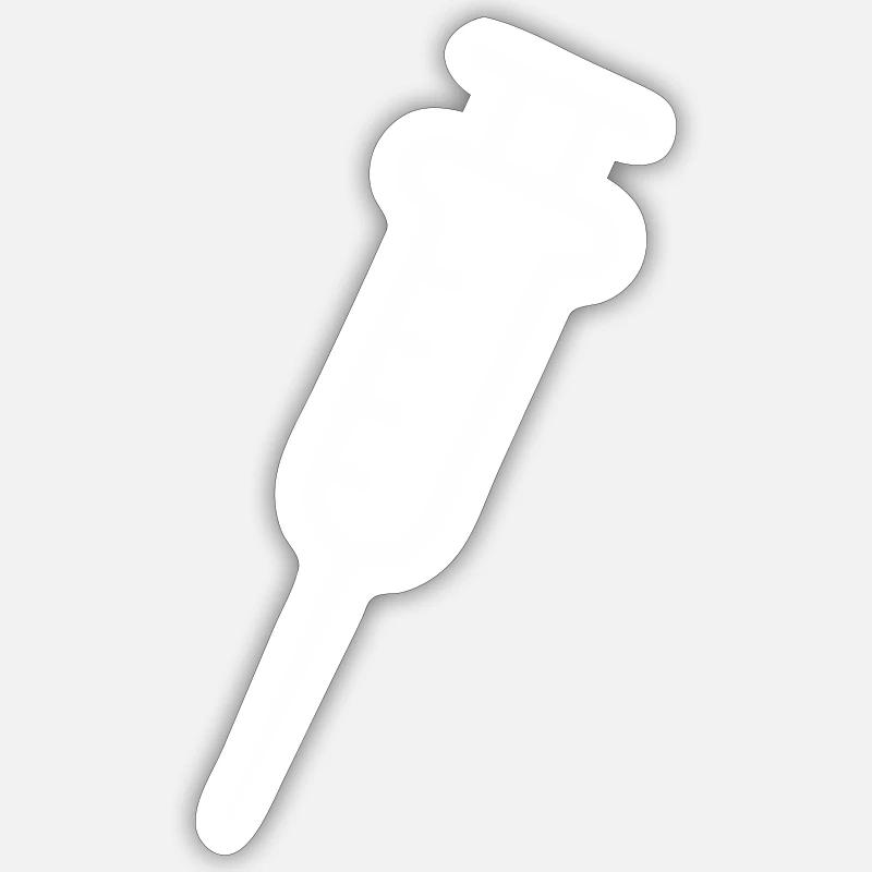 Syringe white, vector graphics Sticker size S (10 x 10 cm)