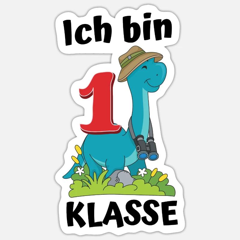 Ich bin 1 Klasse Einschulung Sticker Größe S (10 x 10 cm)