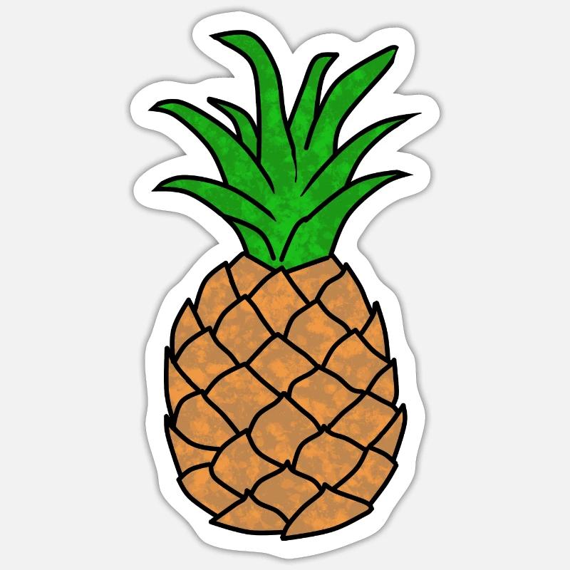 Pineapple Drawing - Sticker size S (10 x 10 cm) - white matte