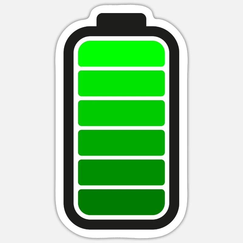 FULL BATTERY - Black - Sticker size S (10 x 10 cm) - white matte