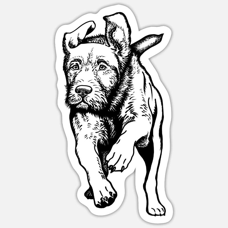 Jagdhunde-Aktion - Sticker Größe S (10 x 10 cm) - Mattweiß
