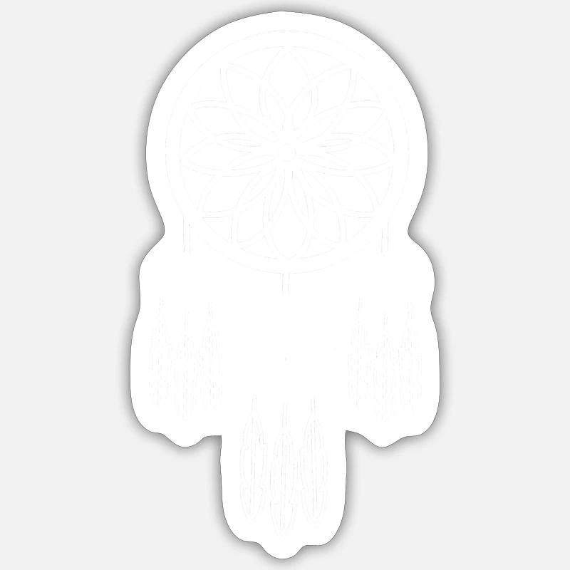 Attrape-rêves Blanc Sticker taille S (10 x 10 cm)