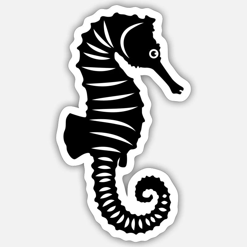 Seepferd tier - Sticker Größe S (10 x 10 cm) - Mattweiß
