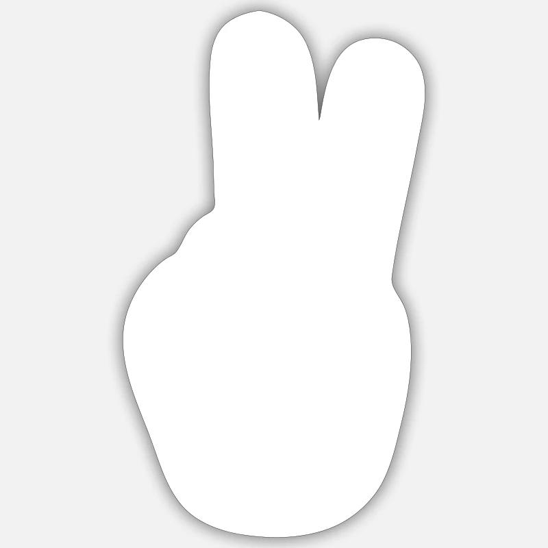 Hand Peace - Sticker size S (10 x 10 cm) - white matte