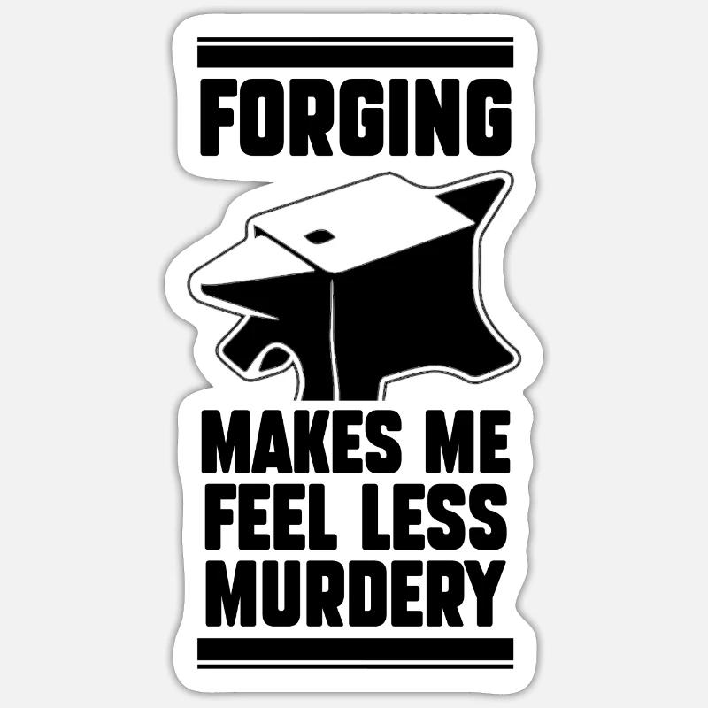 Forgeron - Sticker taille S (10 x 10 cm) - blanc mat