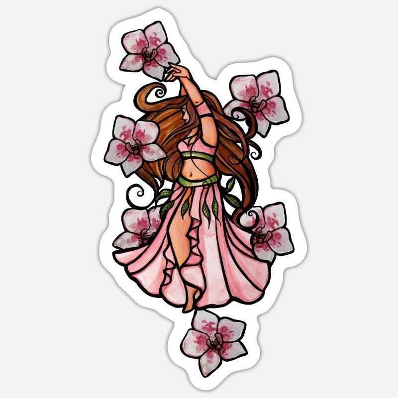 Belly Dance Orchids Sticker size S (10 x 10 cm)