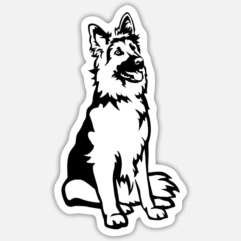 Deutscher Schäferhund Sticker Größe S (10 x 10 cm)
