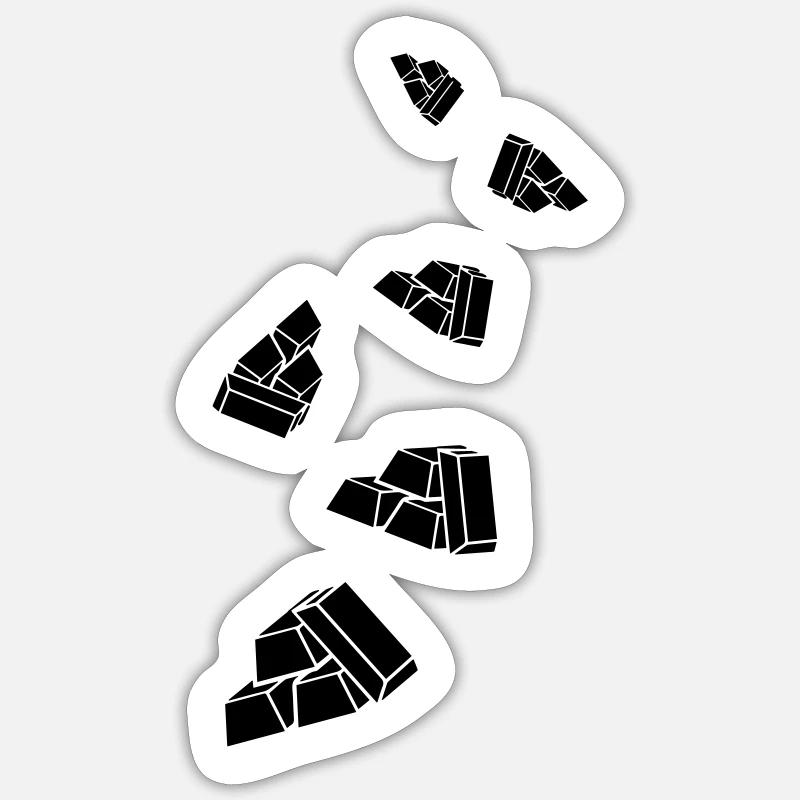 Icône Silhouette dorée - Sticker taille S (10 x 10 cm) - blanc mat