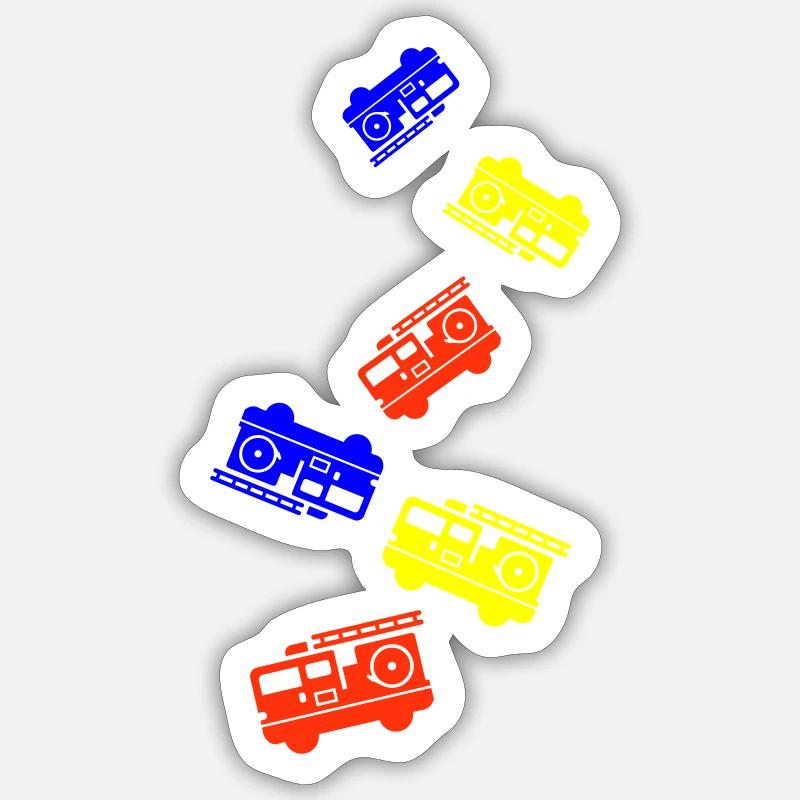 Fire engine - Sticker size S (10 x 10 cm) - white matte
