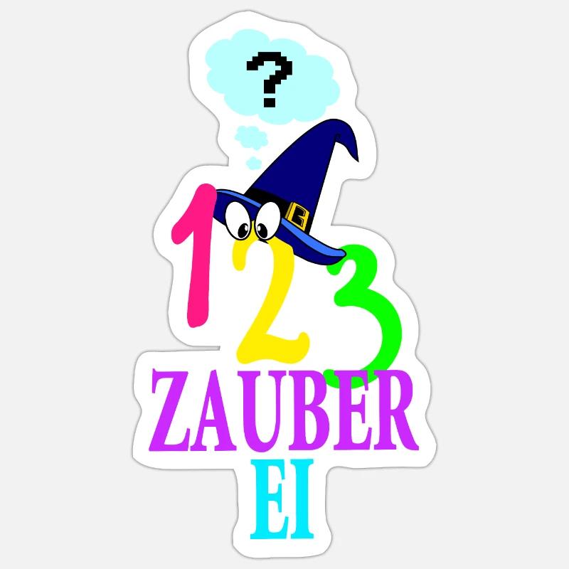 123 Magic Magic Hat Speech Bubble bande dessinée Sticker taille S (10 x 10 cm)