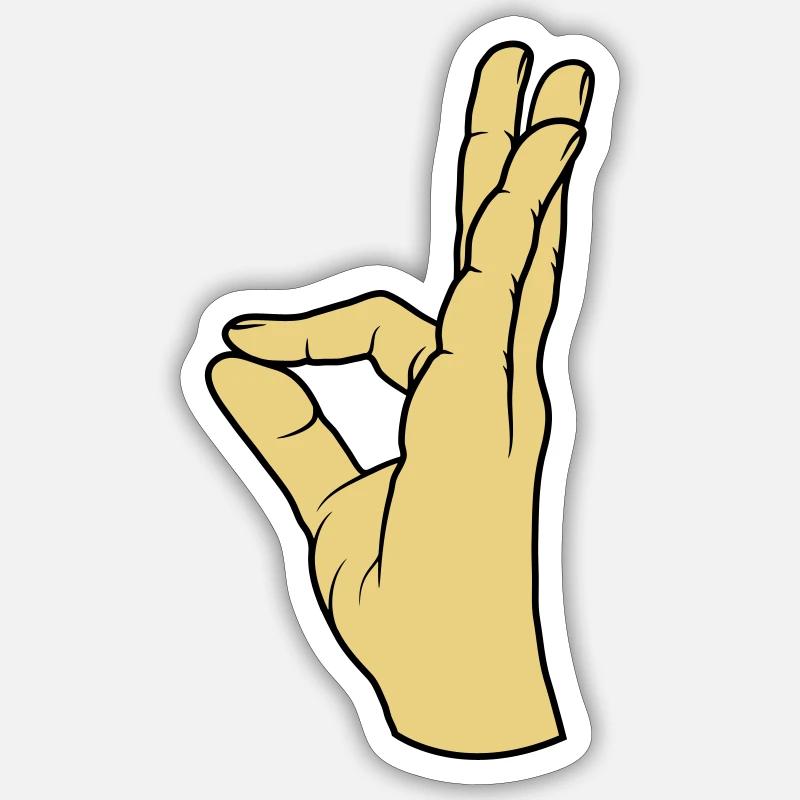 Perfekt sehr lecker Handgeste Sticker Größe S (10 x 10 cm)