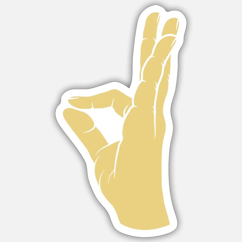 Sehr lecker Handgeste Zeichen Sticker Größe S (10 x 10 cm)