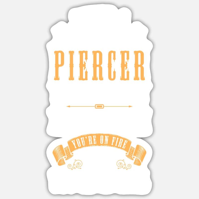 Profession Work Piercing Studio - Sticker size S (10 x 10 cm) - white matte