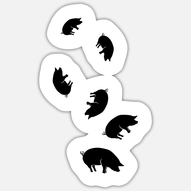 Schwein Tier - Sticker Größe S (10 x 10 cm) - Mattweiß