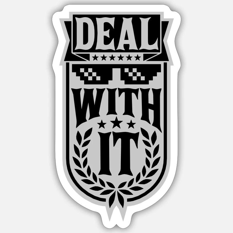Bannière Traitez-le - Sticker taille S (10 x 10 cm) - blanc mat