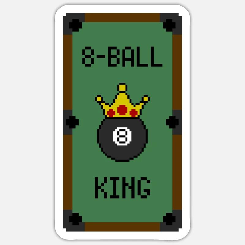 Retro 8-Bit 8-Ball King (Table) Sticker Größe S (10 x 10 cm)