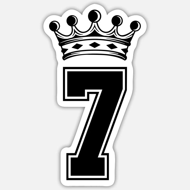 7 crown - Sticker size S (10 x 10 cm) - white matte