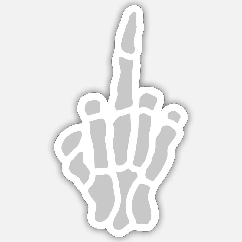 Comic Frech Middle Finger Bone Sticker size S (10 x 10 cm)