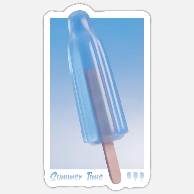 Sommerzeit - Blaue Version Sticker Größe S (10 x 10 cm)