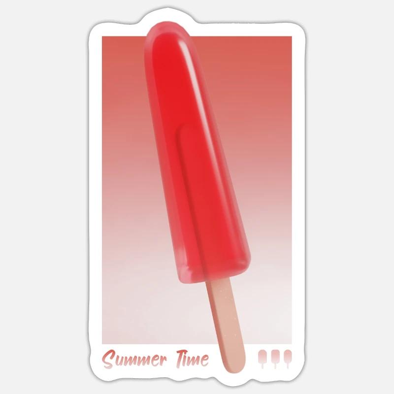 Summertime - Rote Version - Sticker Größe S (10 x 10 cm) - Mattweiß