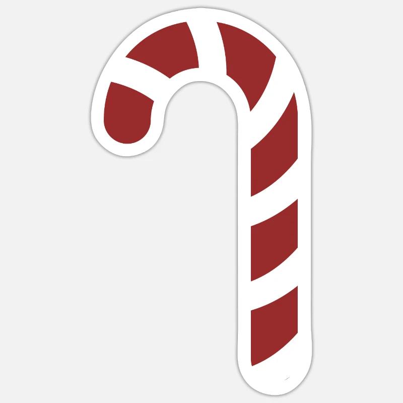 Weihnachtspullover - candycane - Geschenk - Sticker Größe S (10 x 10 cm) - Mattweiß