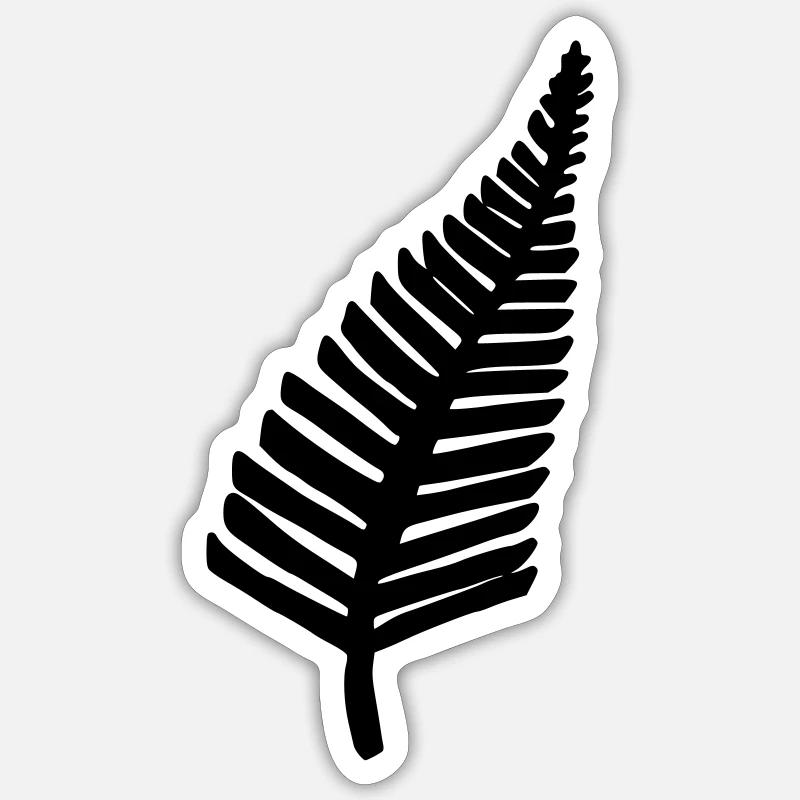 Fougère - Sticker taille S (10 x 10 cm) - blanc mat