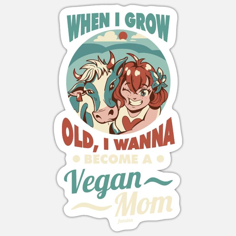 wenn ich erwachsen bin werde ich vegane Mutter Sticker Größe S (10 x 10 cm)