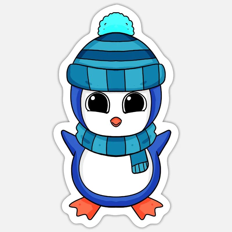Pingouins Pingouins - Sticker taille S (10 x 10 cm) - blanc mat
