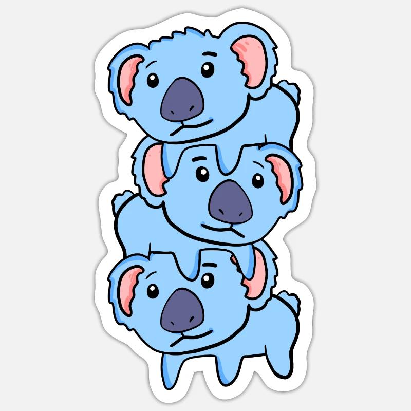 Koalas mignons - Sticker taille S (10 x 10 cm) - blanc mat