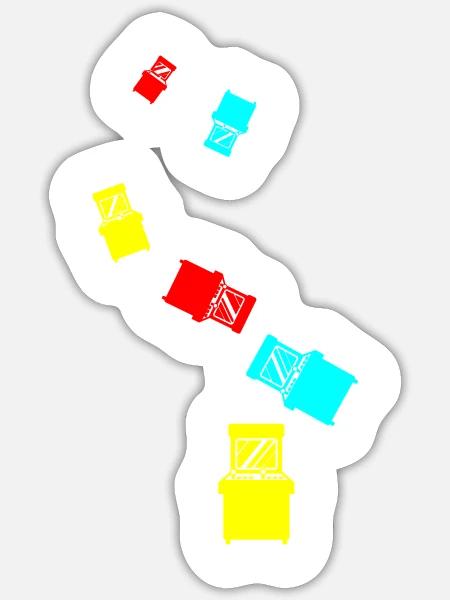 Arcade Retro Gamer - Sticker Größe S (10 x 10 cm) - Mattweiß