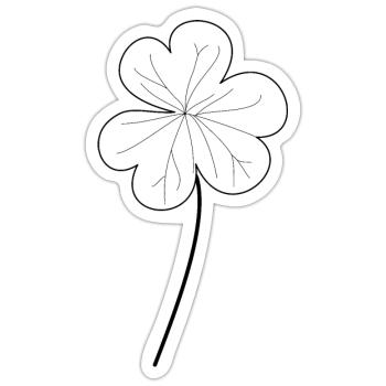 Kleeblatt - Sticker Größe S (10 x 10 cm) - Mattweiß - Vorne