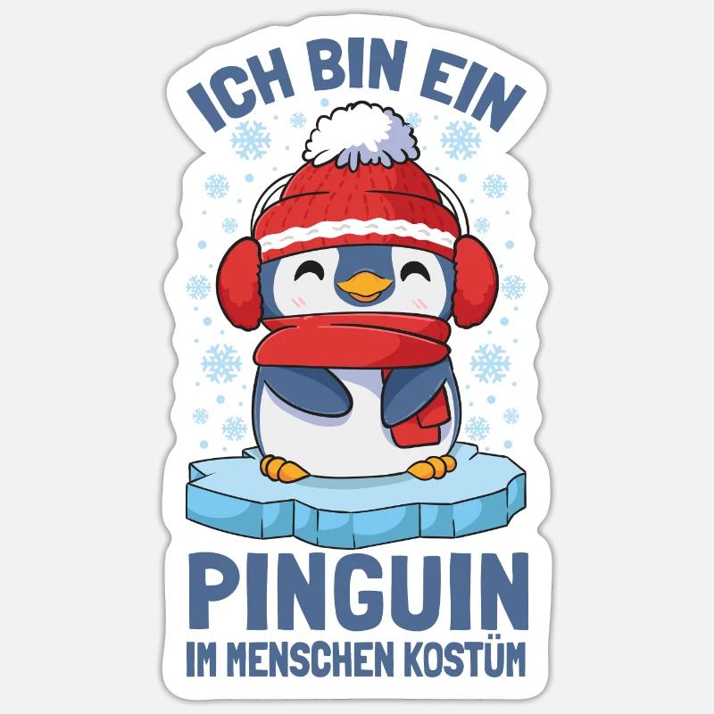Pinguine Ich Bin Ein Pinguin - Sticker Größe S (10 x 10 cm) - Mattweiß