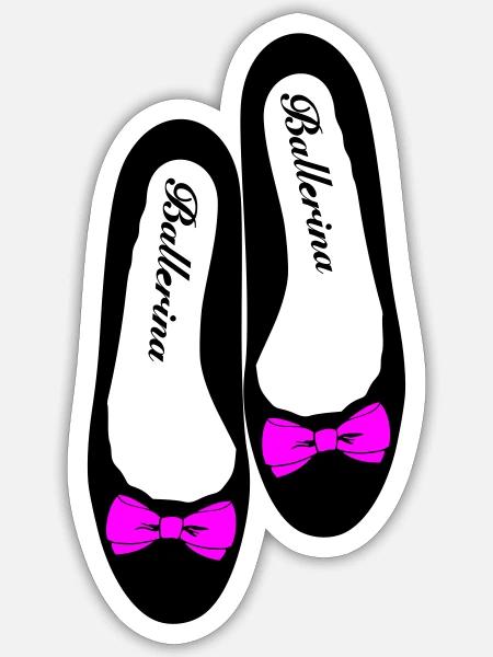 Ballerina 4 - Sticker Größe S (10 x 10 cm) - Mattweiß