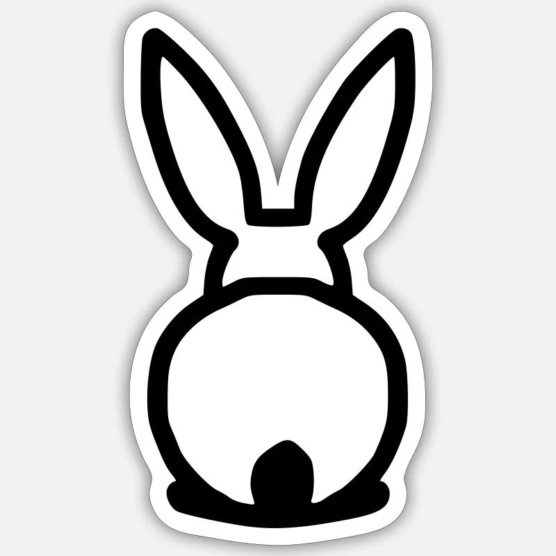 cute rabbit from behind Sticker size S (10 x 10 cm)