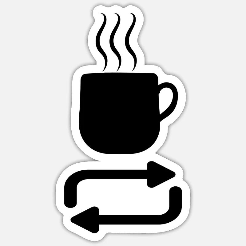Repeat coffee Sticker size S (10 x 10 cm)