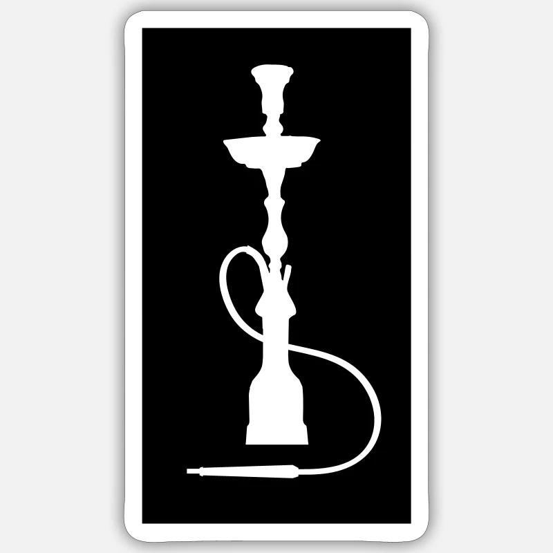 Narguilé - Sticker taille S (10 x 10 cm) - blanc mat