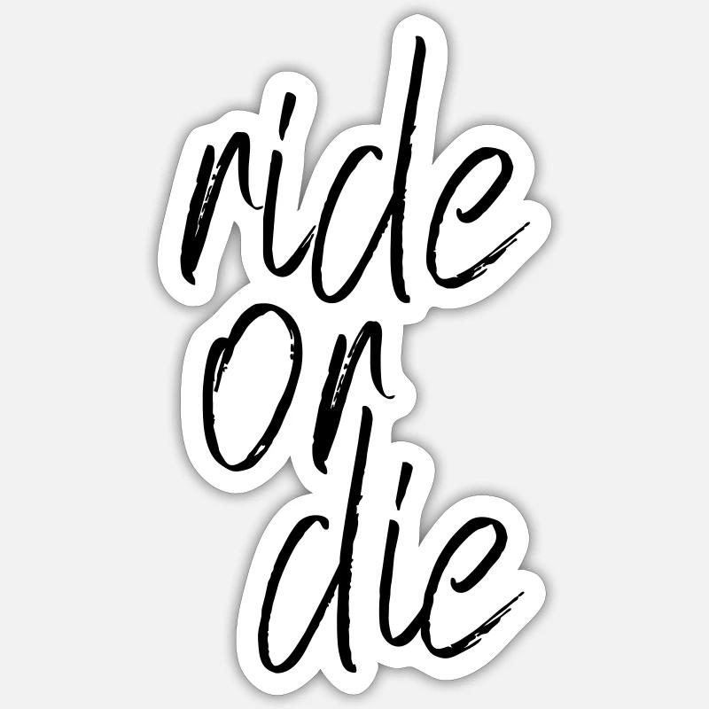 fahr oder stirb - Sticker Größe S (10 x 10 cm) - Mattweiß