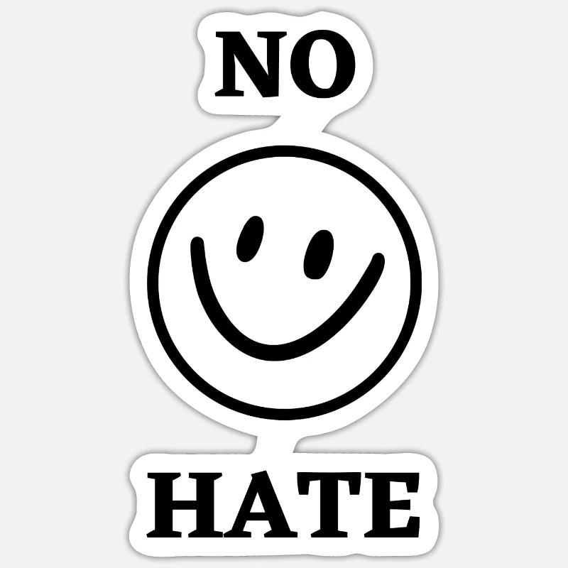 No hate design - Sticker Größe S (10 x 10 cm) - Mattweiß
