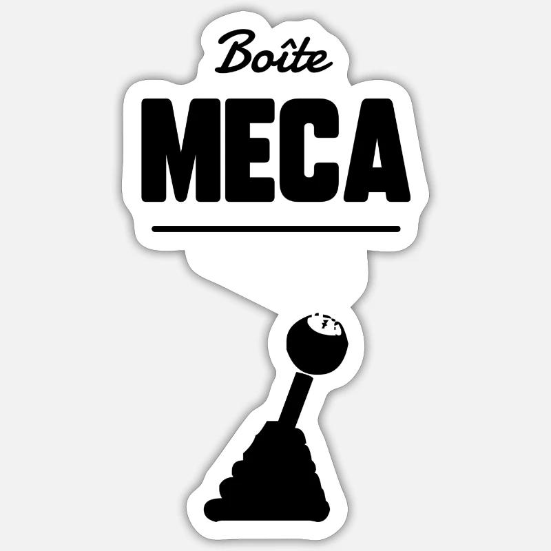 Boîte meca - Sticker taille S (10 x 10 cm) - blanc mat