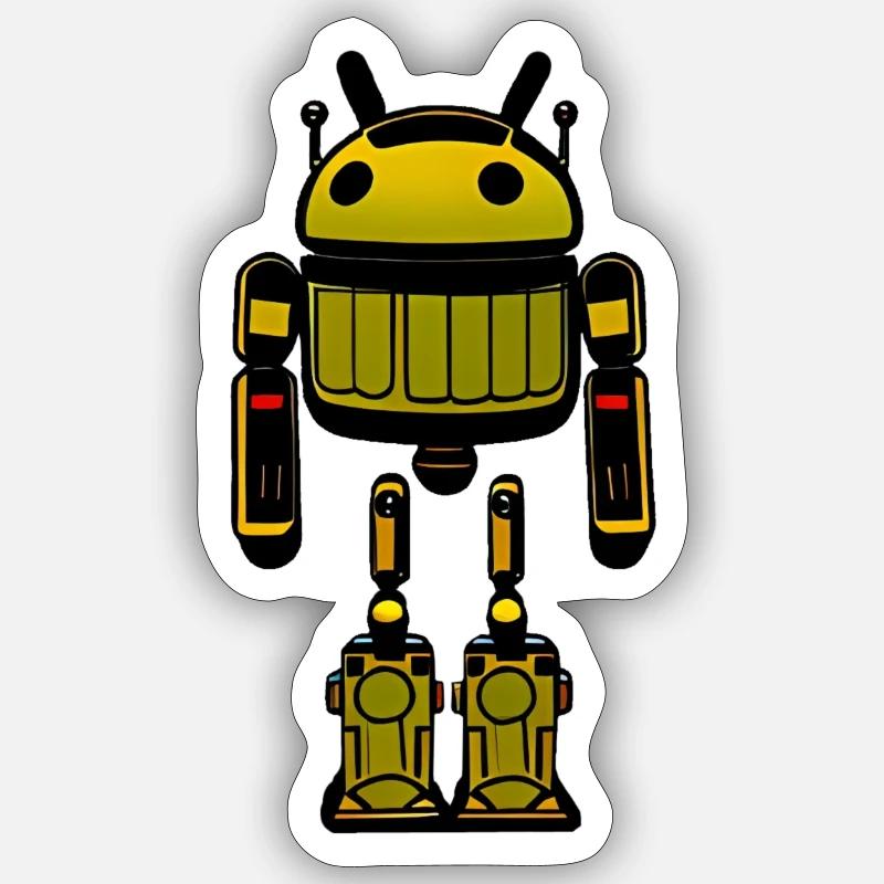 Android bin robot - Sticker size S (10 x 10 cm) - white matte