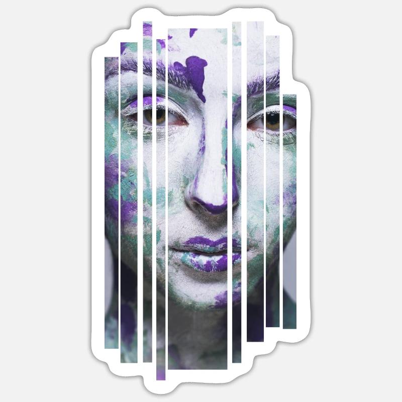 Schönes Gesicht, Statue - Sticker Größe S (10 x 10 cm) - Mattweiß