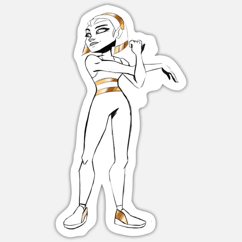 kamila Sketch Two - Sticker size S (10 x 10 cm) - white matte